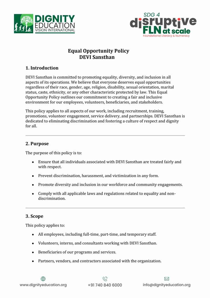 Equal Opportunity Policy