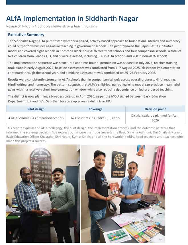 ALfA Siddharth Nagar 4+4 Report