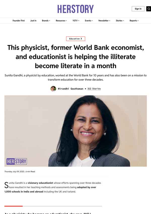 This physicist, former World Bank economist, and\n                    educationist is helping the illiterate become literate in a\n                    month